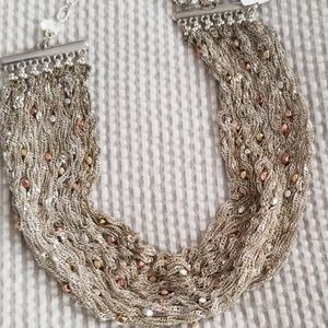 NWT Nakamol for Anthro silver mesh choker